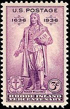 Roger Williams, Rhode Island
1936 issue Rhode Island Tercentenary 1936 U.S. stamp.1.jpg
