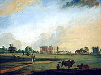 The residence of Richard Goodlad in India when he worked for the East India Company. The painting was made by the Flemish painter Frans Balthazar Solvyns in 1793 Richard Goodlad house in India 1793 2.jpg