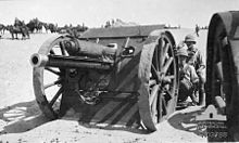 One of the division's 18-pounder artillery pieces Romani 18-pounder.jpg