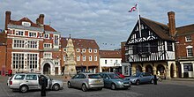 The market square in July 2012, with Saffron Walden Town Hall on the right