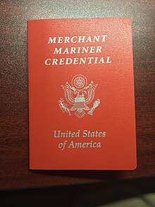 A sample of a credential given by the US Coast Guard to all officers, containing what vessels they are certified to work aboard Sample MMC.jpg