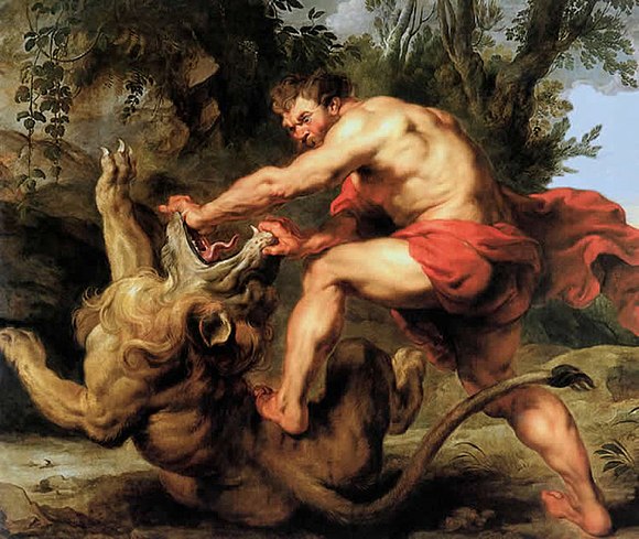 Samson Slaying the Lion (1628) by Peter Paul Rubens