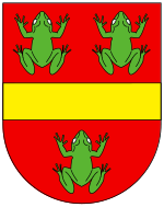 Traditional arms of Satan, based on the "three unclean spirits like frogs" of Book of Revelation 16:13 Satan-traditional-arms.svg