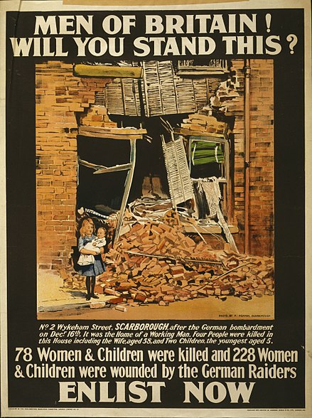 Poster condemning the 1914 Raid on Scarborough