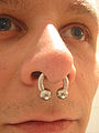 Septum piercing (curved barbell)