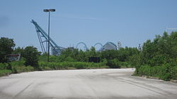 Seeing Zydeco Scream while going toward the park. Six Flags NOLA Whats Up.JPG