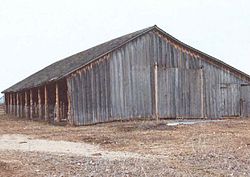 Restored 1880s barn at the Sod House Ranch Sod House Ranch barn.jpg