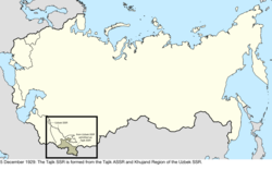 Map of the change to the Soviet Union on 5 December 1929