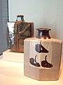 Hamada Shoji Mashiko stoneware with iron glaze bottles (1950-1960)