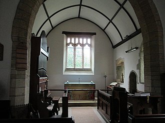 Interior of St Mary's Church, looking towards the chancel St Marys West Stour interior.jpg