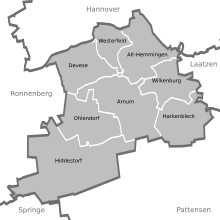 Die Stadtteile Hemmingens