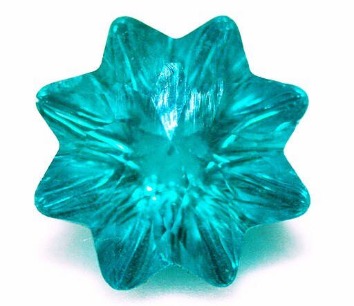 Star cut teal cubic zirconia