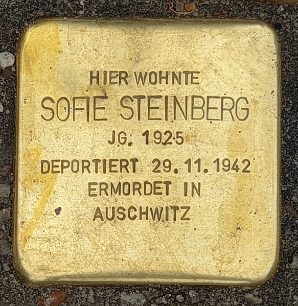 File:Stolperstein Max-Beer-Str 28 (Mitte) Sofie Steinberg.jpg