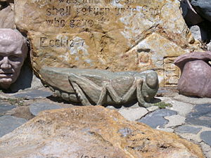 Stone grasshopper Gilgal garden 3.JPG