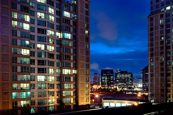 A number of high-rise and condominiums were built around Scarborough City Centre in the late-20th to early-21st century.