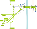Plan du réseau actuel des lignes du Subway–Surface Trolley Lines.