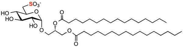 Sulfoquinovosyl diacylglycerol (SQDG), as the dipalmitoyl ester Sulfoquinovosyldiacylglycerol-C16.tif