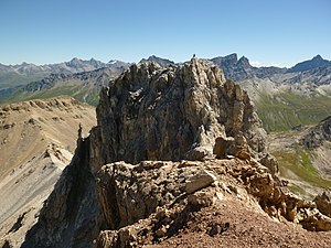 Gipfelkopf des Ostgipfels, aufgenommen von Nordwesten