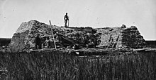 The famed Marsh Battery featuring the Swamp Angel, after it had misfired and exploded on August 22, 1863 SwampAngelPHOTO.jpg