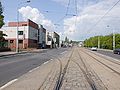 Čeština: Vjezd do vozovny od Prahy, Vozovna Motol, tramvajová trať Kotlářka – Sídliště Řepy English: Vozovna Motol tram stop, tram track Kotlářka – Sídliště Řepy