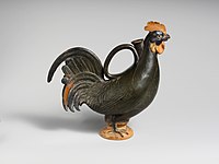 Etruscan askos in the form of a rooster, 4th century B.C., Metropolitan Museum of Art, New York Terracotta askos (flask) in the form of a rooster MET DP252108.jpg