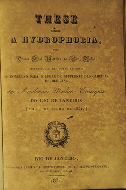 These sobre a Hydrophobia pelo Doutor José Martins da Cruz Jobim (1831).djvu