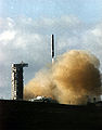 Titan II(23)G launching Clementine Moon probe (Vandenberg AFB - Jan. 25, 1994)