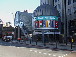 Tower Gateway DLR stn entrance 2009.JPG