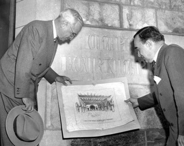 President Harry S. Truman visits Temple University.