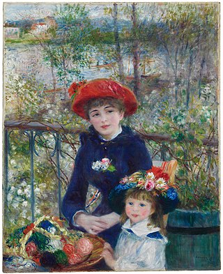 <i>Two Sisters (On the Terrace)</i> Painting by Pierre-Auguste Renoir