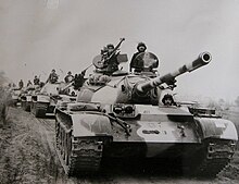 A column of Pakistani Type 59 tanks during the 1965 War. Type-59 Tanks, 1971 Indo-Pakistani War.jpg