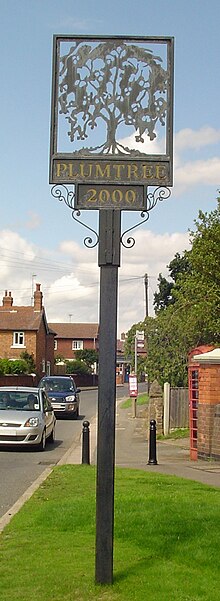 Signpost in Plumtree UK Plumtree.jpg