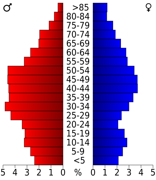 File:USA Bland County, Virginia age pyramid.svg