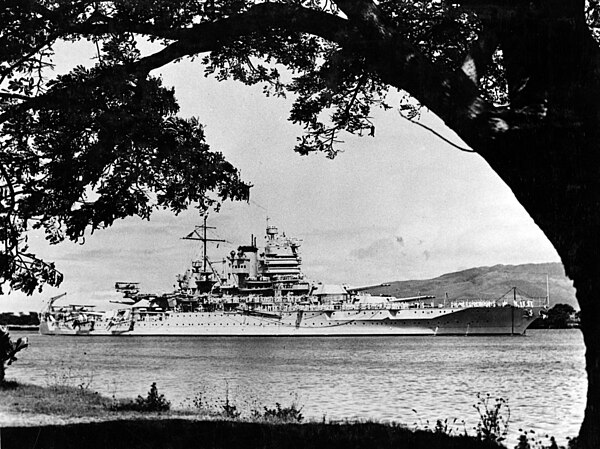 USS New Mexico (BB-40), c. 1935, in Pearl Harbor, Hawaii.