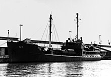 USS Whidbey (AG-141) USS Whidbey (AG-141) docked at the Pearl Harbor Naval Shipyard, Hawaii (USA), circa in July 1948 (NH 92554).jpg