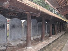 Stelae at the Temple of Literature in Hanoi, recording the names of doctoral graduates in the civil service examinations Van Mieu Hanoi 4.jpg