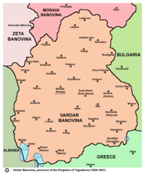 Banovina del Vardar - Mapa