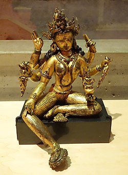 Vasudhara, Nepal, c. 13th century, gilt bronze - Berkeley Art Museum and Pacific Film Archive - DSC04084.JPG