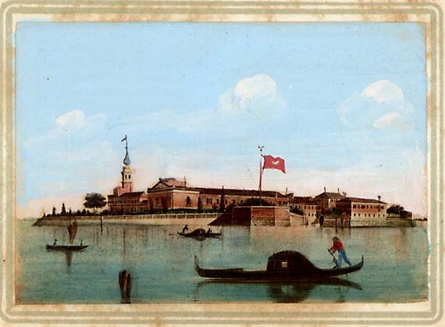 19th century postcard of San Lazzaro degli Armeni