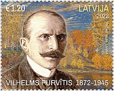 Vilhelms Purvītis 2022 stamp of Latvia.jpg