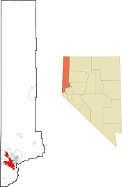 Renon kaupunki Washoen piirikunnan kartalla.
