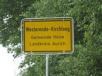 Westerende-kirchloog-Ortsschild