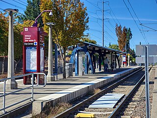 <span class="mw-page-title-main">Willow Creek/Southwest 185th Avenue Transit Center</span> Light rail station and transit center on the MAX Blue Line in Hillsboro, Oregon, United States