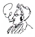 Caricatura de Friedrich Hengels, hacia 1892