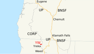 Système de chemin de fer de l'ouest d'Yreka map.svg