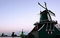 Mlýny Zaanse Schans při západu slunce