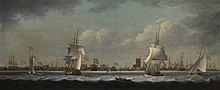 'View of Mr Perry's Yard, Blackwall, commemorating the launch of HM ship Kent 'View of Mr Perry's Yard, Blackwall' RMG L8728.jpg