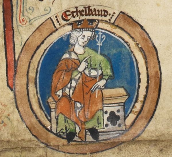 Æthelbald in the early 14th-century Genealogical Roll of the Kings of England