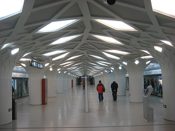 Forest motif inside the station