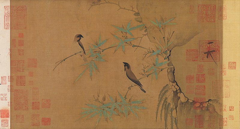 File:北宋 徽宗 竹禽圖 卷-Finches and bamboo MET DP151504 CRD.jpg